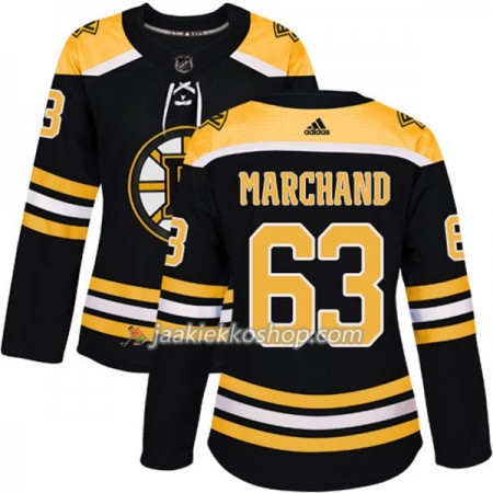 Nainen NHL Boston Bruins Pelipaita Brad Marchand 63 Adidas 2017-2018 Musta Authentic
